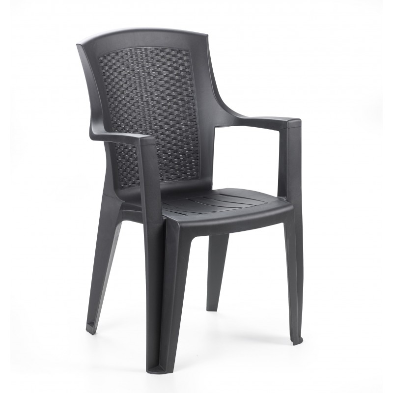 Ipae-Progarden Eden outdoor chair Dining Hard seat Hard backrest Polypropylene (PP) Anthracite
