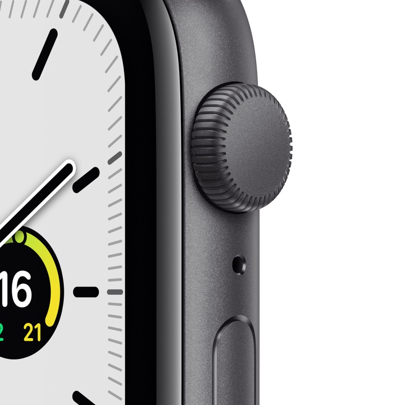 Apple Watch SE GPS, 44mm Cassa in Alluminio Grigio scuro con Cinturino Sport Mezzanotte