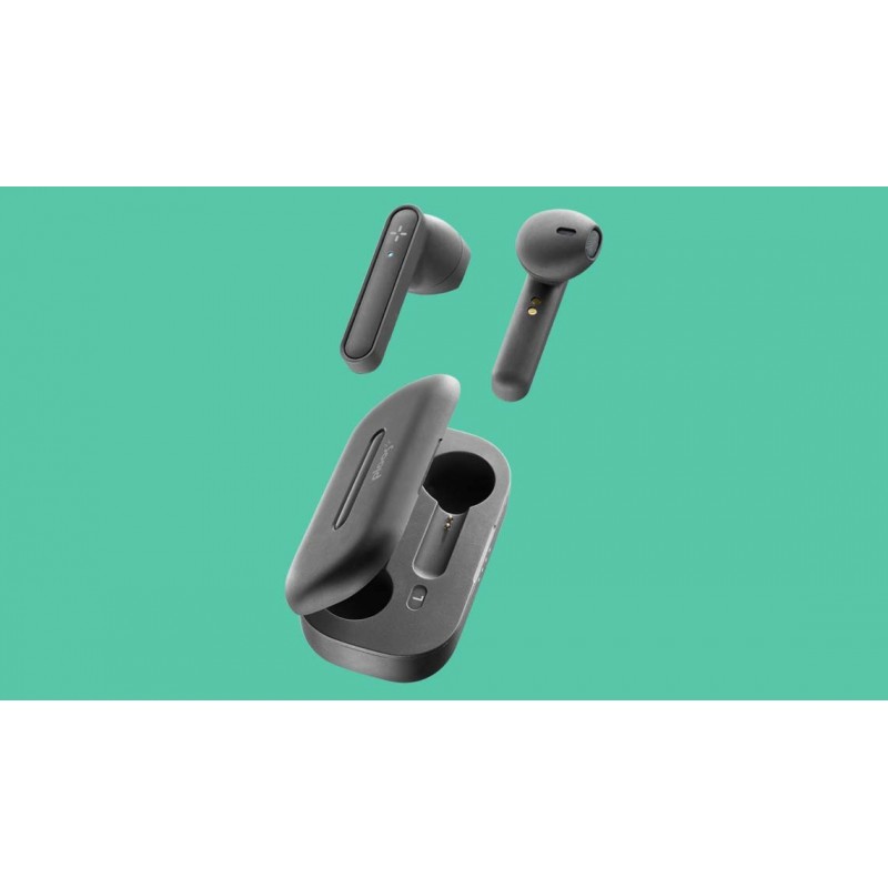 PLOOS - TRUE WIRELESS EARPHONES Auricolari Bluetooth stereo senza fili con custodia di ricarica Nero