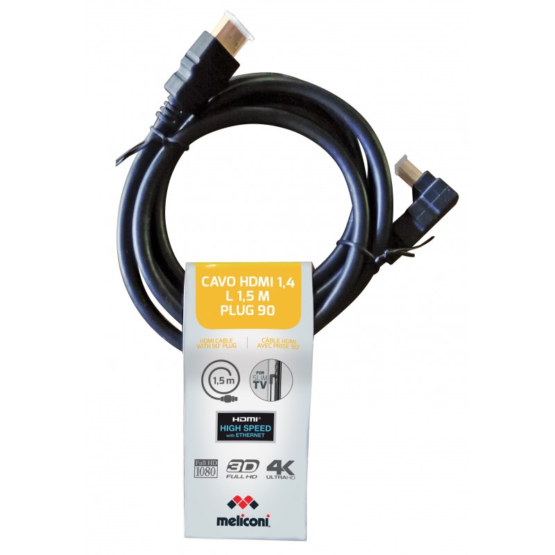 Meliconi Cavo HDMI 1,5 mt con plug 90°