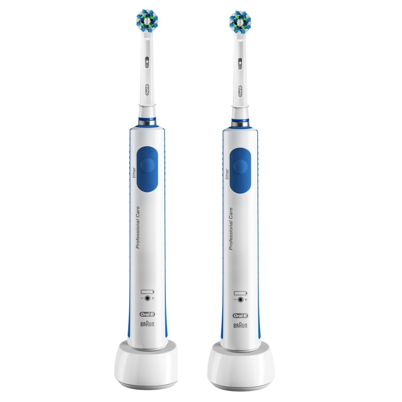 Oral-B PRO 600 Cross Action Adult Rotating-oscillating toothbrush Blue, White