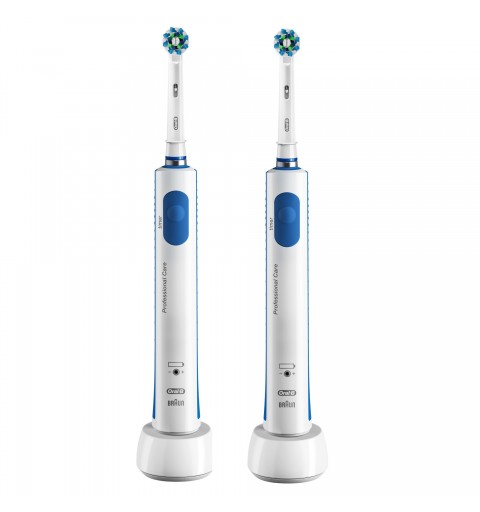 Oral-B PRO 600 Cross Action Adulte Brosse à dents rotative oscillante Bleu, Blanc