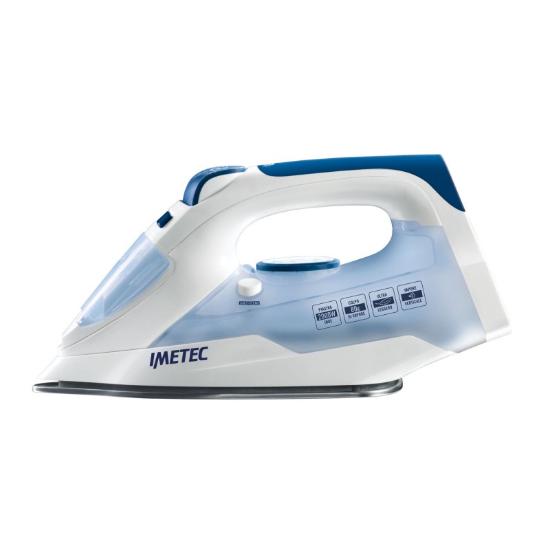 Imetec TITANOX K109 Fer à repasser à sec ou à vapeur Semelle en acier inoxydable 2000 W Bleu, Blanc