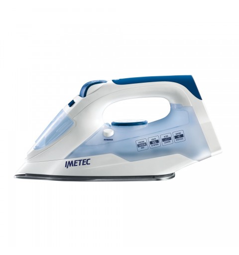 Imetec TITANOX K109 Fer à repasser à sec ou à vapeur Semelle en acier inoxydable 2000 W Bleu, Blanc