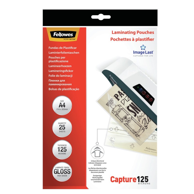 Fellowes ImageLast A4 125 Micron Laminating Pouch - 25 pack