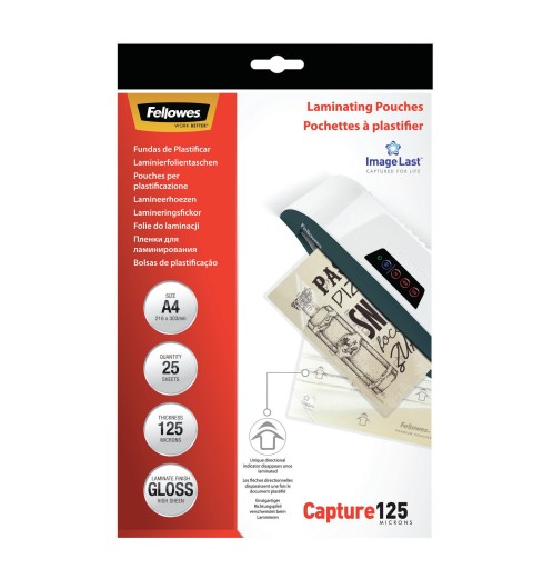 Fellowes ImageLast A4 125 Micron Laminating Pouch - 25 pack