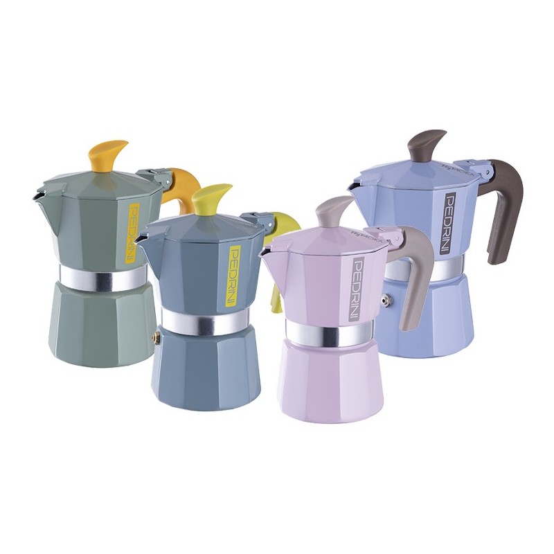 Pedrini MyMoka Mix Cafetera italiana Azul, Verde, Rosa