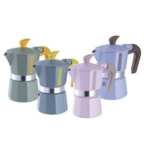 Pedrini MyMoka Mix Cafetera italiana Azul, Verde, Rosa