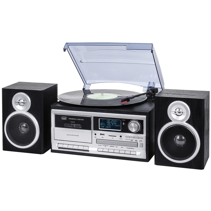 Trevi TT 1072 Tourne-disque à entraînement direct Noir, Argent