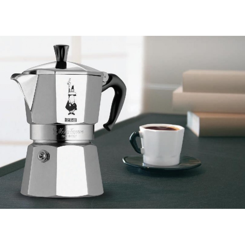 Bialetti Moka Express Cafetière à moka 0,55 L Noir, Argent