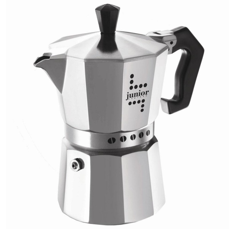 Bialetti Junior Cafetera italiana Negro, Plata