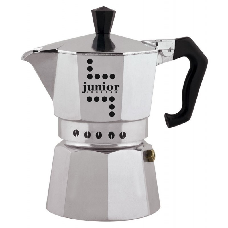Bialetti Junior Cafetera italiana Negro, Plata