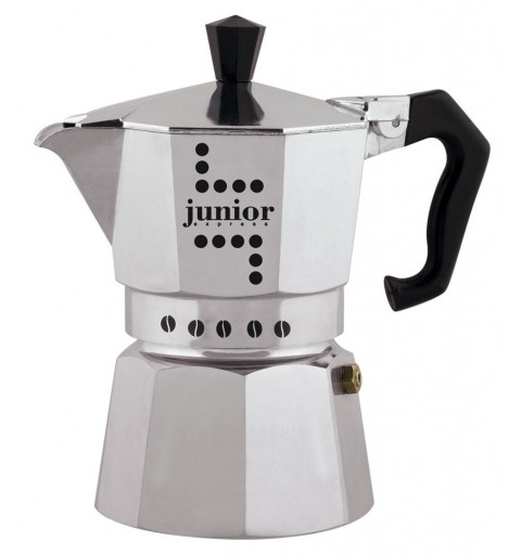 Bialetti Junior Cafetera italiana Negro, Plata