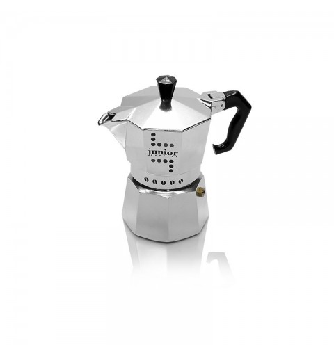 Bialetti Junior Cafetera italiana Negro, Plata