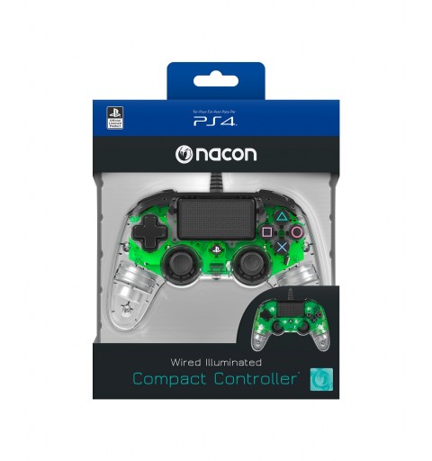 NACON PS4OFCPADCLGREEN periferica di gioco Verde, Trasparente Gamepad Analogico Digitale PlayStation 4