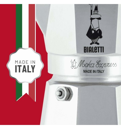 Bialetti Moka Express Cafetière à moka 0,2 L Aluminium, Noir