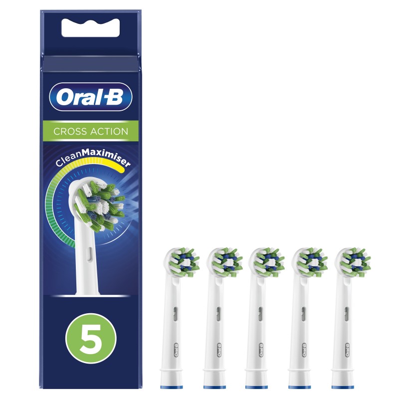 Oral-B CrossAction Testine Di Ricambio Con Tecnologia CleanMaximiser, Confezione Da 5 Pezzi