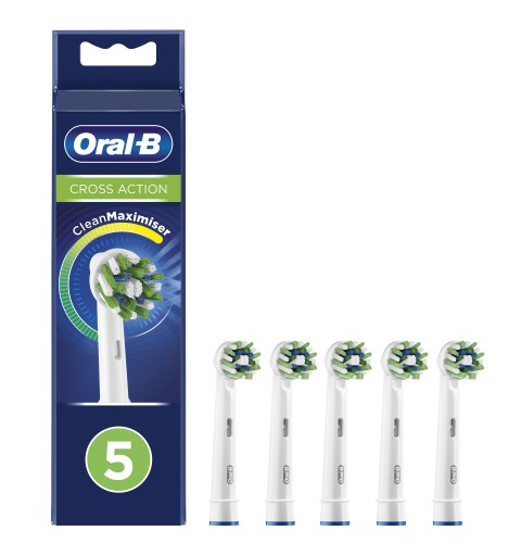 Oral-B CrossAction Testine Di Ricambio Con Tecnologia CleanMaximiser, Confezione Da 5 Pezzi