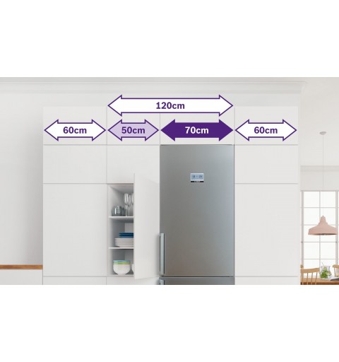 Bosch Serie 6 KGN49AIDP frigorifero con congelatore Libera installazione 438 L D Acciaio inossidabile