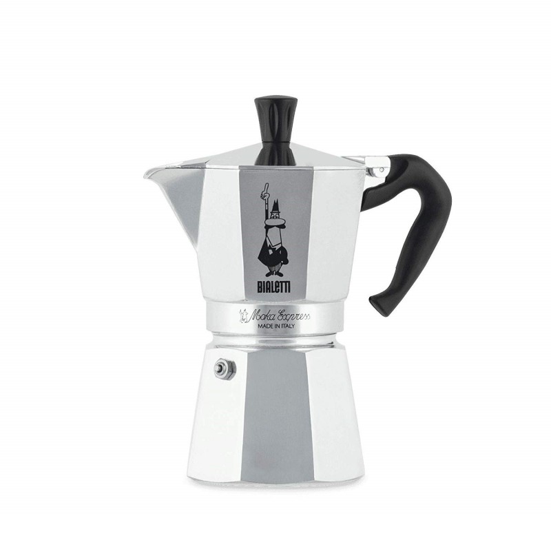 Bialetti Moka Express Cafetière à moka 0,3 L Aluminium, Noir