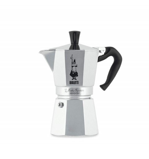 Bialetti Moka Express Cafetière à moka 0,3 L Aluminium, Noir