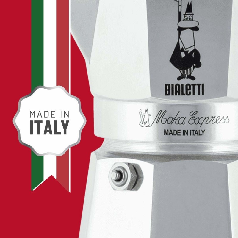 Bialetti Moka Express Cafetière à moka 0,3 L Aluminium, Noir