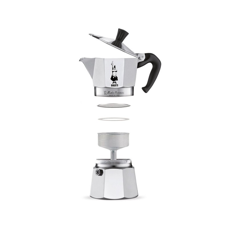 Bialetti Moka Express Cafetière à moka 0,3 L Aluminium, Noir