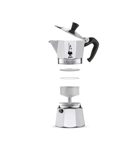 Bialetti Moka Express Cafetière à moka 0,3 L Aluminium, Noir