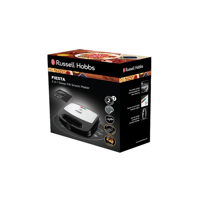 Russell Hobbs Fiesta sandwich maker 750 W Black, Stainless steel