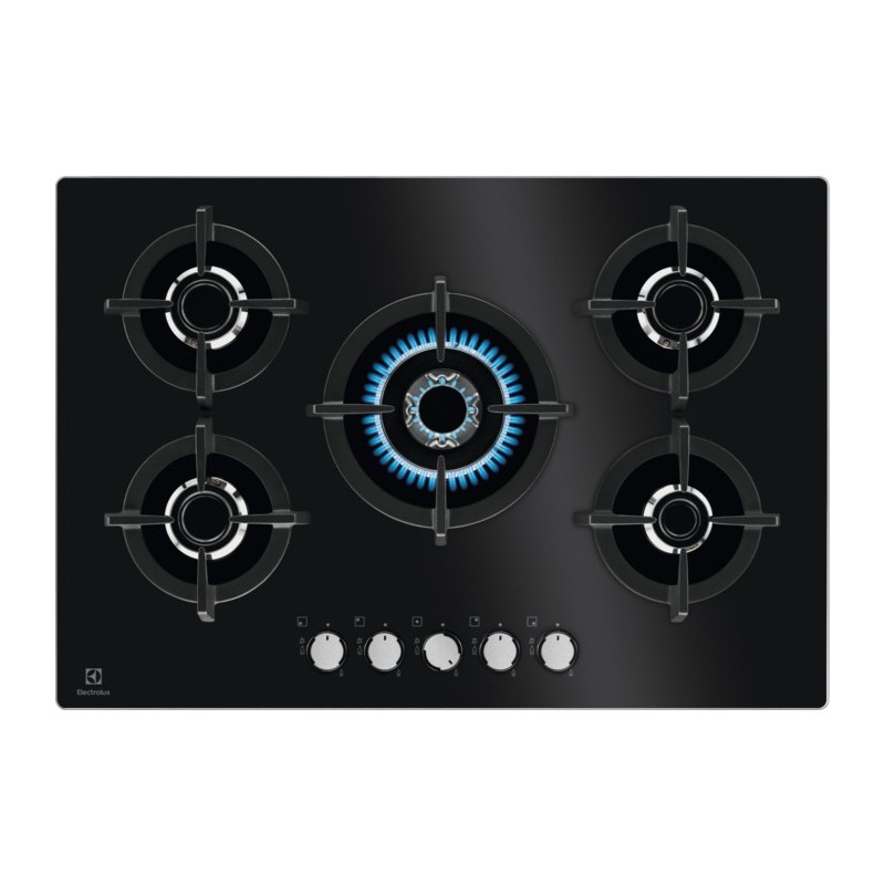 Electrolux EGG7537K Negro Integrado 75 cm Encimera de gas 5 zona(s)