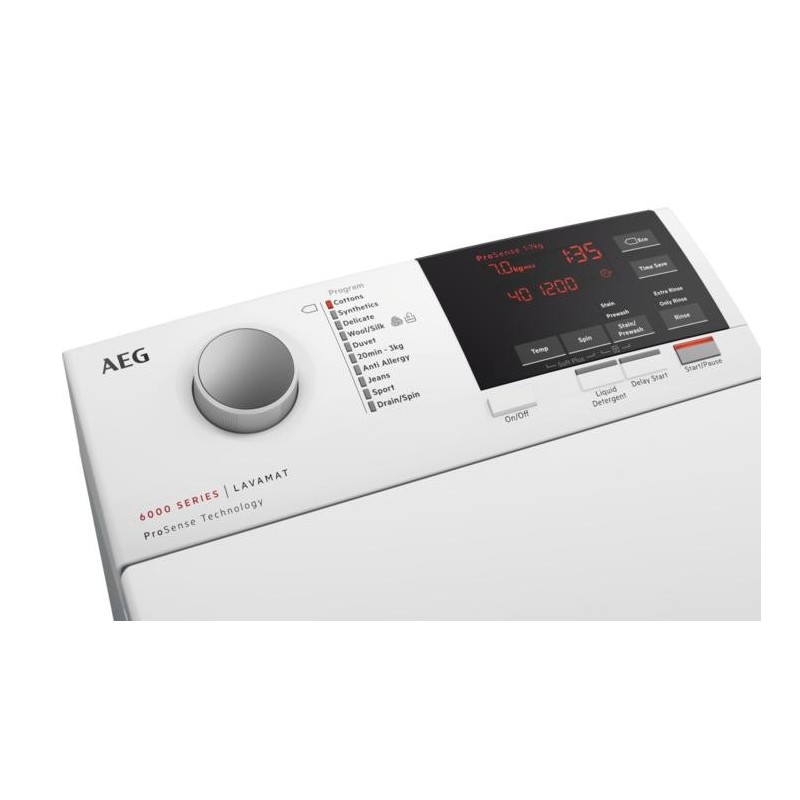 AEG L6TBG723 lavatrice Caricamento dall'alto 7 kg 1151 Giri min E Bianco