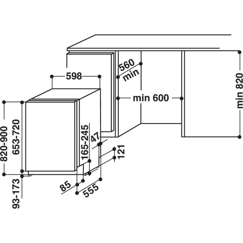 Whirlpool WIC 3C26 F Semi integrado 14 cubiertos E