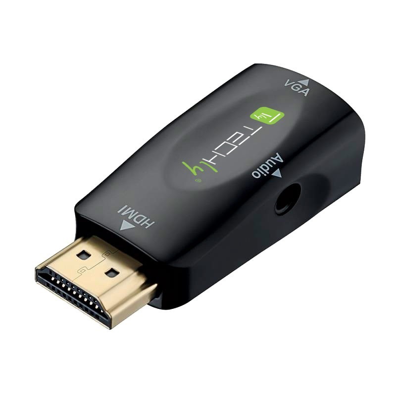 Techly IDATA HDMI-VGA2MABT changeur de genre de câble VGA, 3.5 mm Noir