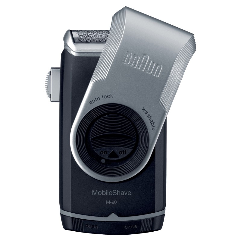 Braun MobileShave PocketGo M90 Bleu, Argent