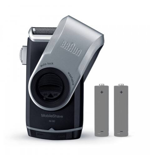 Braun MobileShave PocketGo M90 Blau, Silber