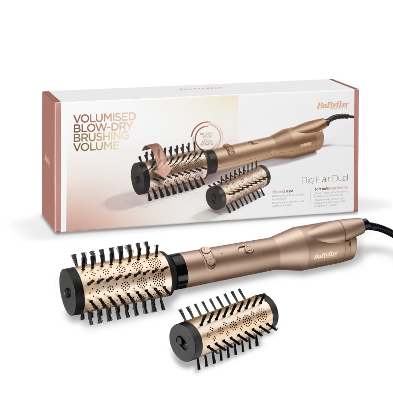 BaByliss Big Hair Dual вЂ“ Gold Edition Brosse soufflante à air chaud À chaleur Or 650 W 2,5 m