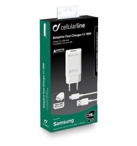 Cellularline ACHSMKIT15WMUSBW cargador de dispositivo móvil Blanco Interior