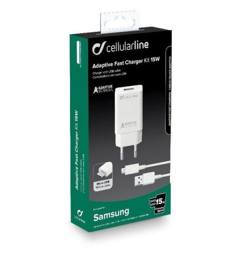 Cellularline Adaptive Fast Charger Kit 15W Bianco