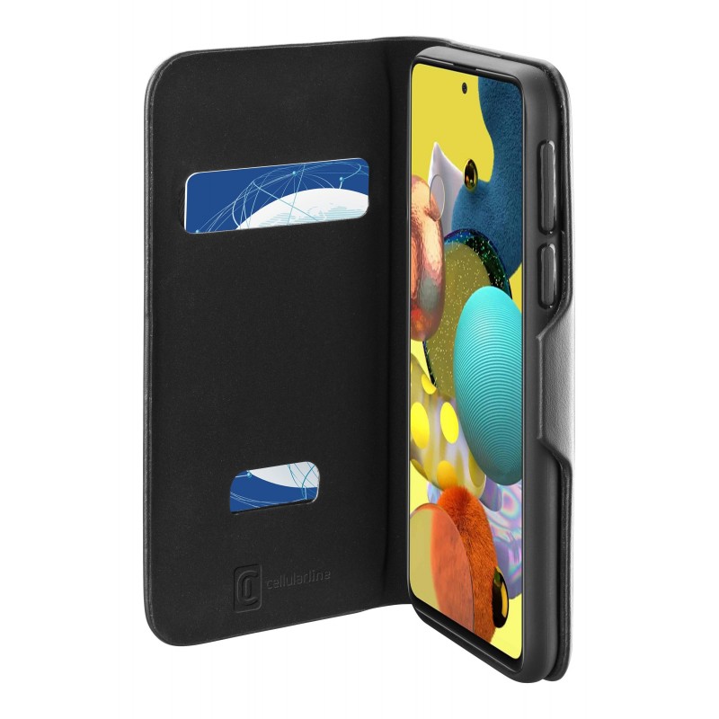 Cellularline Book Clutch - Galaxy A52 5G 4G Custodia a libro con chiusura di sicurezza magnetica Nero