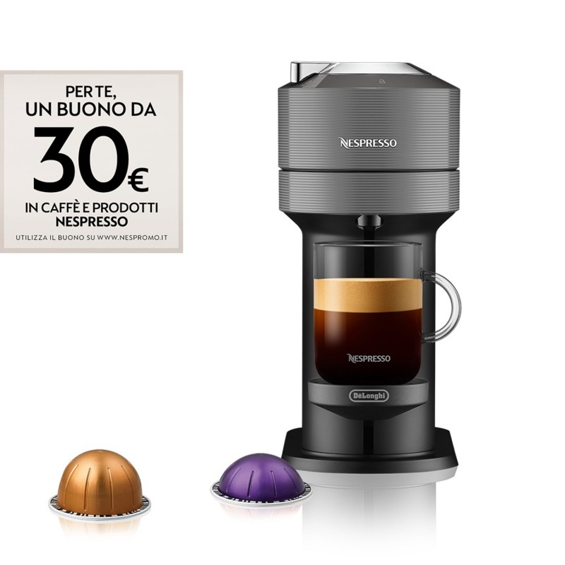 Cafetera de cápsulas Nespresso De'Longhi Vertuo Next ENV120.GY para  cápsulas Nespresso Vertuo