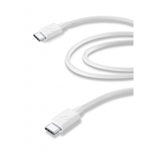 Cellularline USB Cable Home - USB-C||USB-C Cavo da USB a USB-C per la ricarica e sincronizzazione dati Bianco