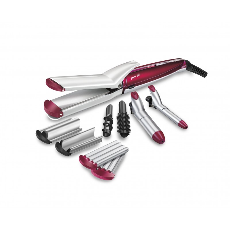 BaByliss Multi Style Rizador de pelo Caliente Rojo, Plata 1,8 m