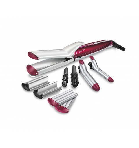 BaByliss Multi Style Fer à friser À chaleur Rouge, Argent 1,8 m