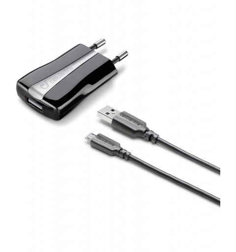 Cellularline USB Charger Kit - Micro USB Cavo e caricabatterie 5W in un'unica soluzione Nero