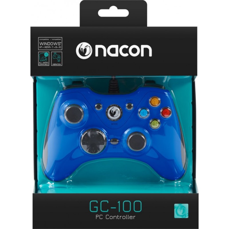 NACON PCGC-100BLUE Gaming-Controller Blau USB Gamepad Analog PC