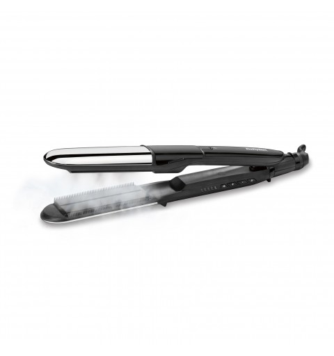 BaByliss Steam Mist Styler Plancha de pelo Vapor Negro, Plata 2,5 m