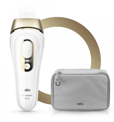 Braun Silk-expert Pro 5 PL5014 Epilatore Luce Pulsata, Bianco Oro, Corpo E Viso Con Rasoio Venus Smooth E Custodia Esclusiva