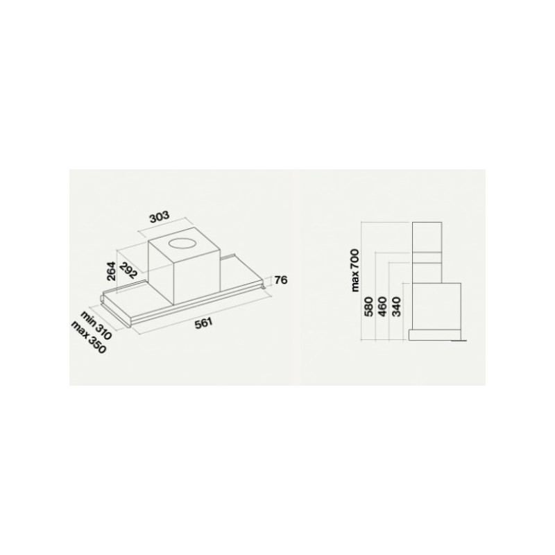 Falmec Virgola No-Drop Integrato Acciaio inossidabile 800 m³ h B