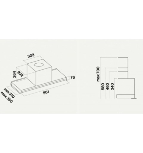 Falmec Virgola No-Drop Integrato Acciaio inossidabile 800 m³ h B