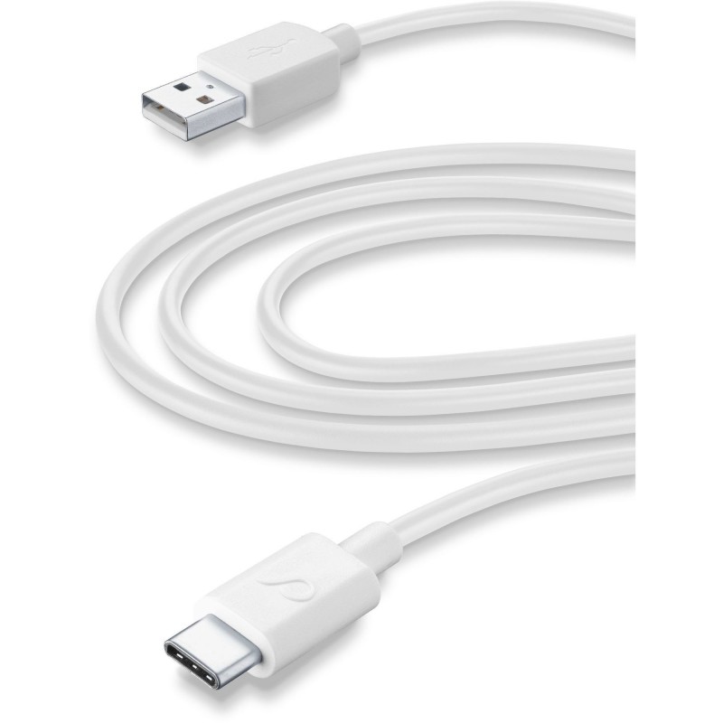 Cellularline USB Cable Home XL - USB-C Cavo da USB a USB-C per la ricarica e sincronizzazione dati Bianco